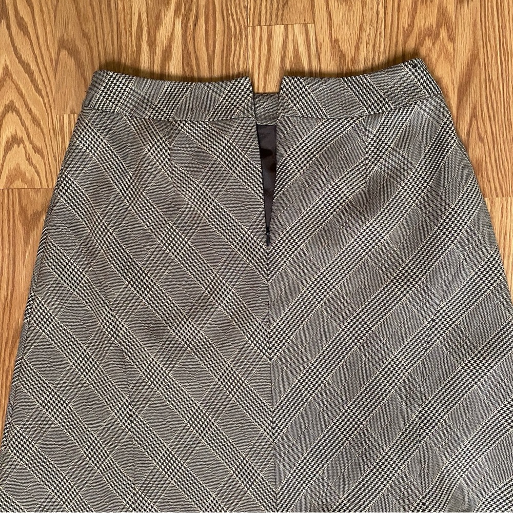 Talbots Wool Plaid Maxi Skirt Womens 10 Brown Check Preppy Academia Class A-Line - Picture 3 of 6